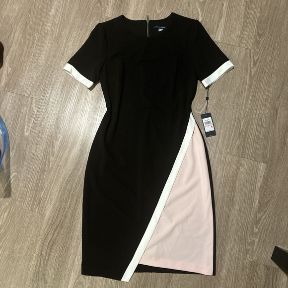 Calvin Klein Dresses & Skirts - Calvin Klein Black and Pink Asymmetrical Dress